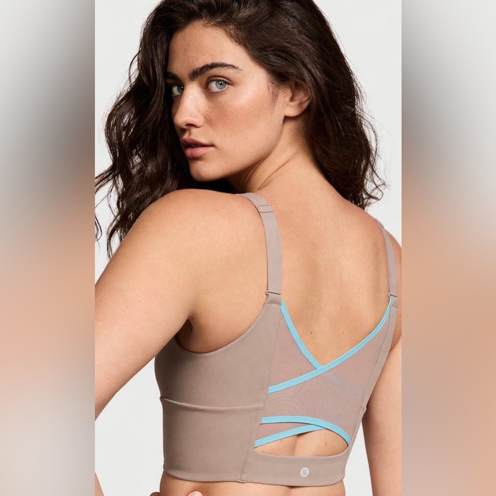 Victoria's Secret Taupe Bralette with Aqua Trim XS